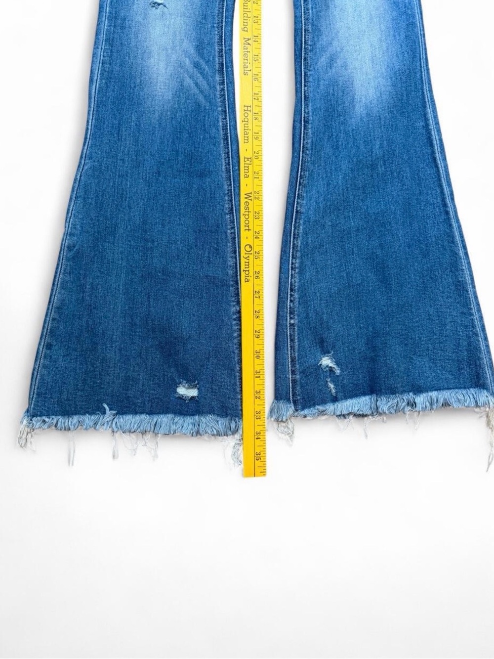 New Vervet High-Rise Blue Distressed Flare Jeans - Picture 4 of 8